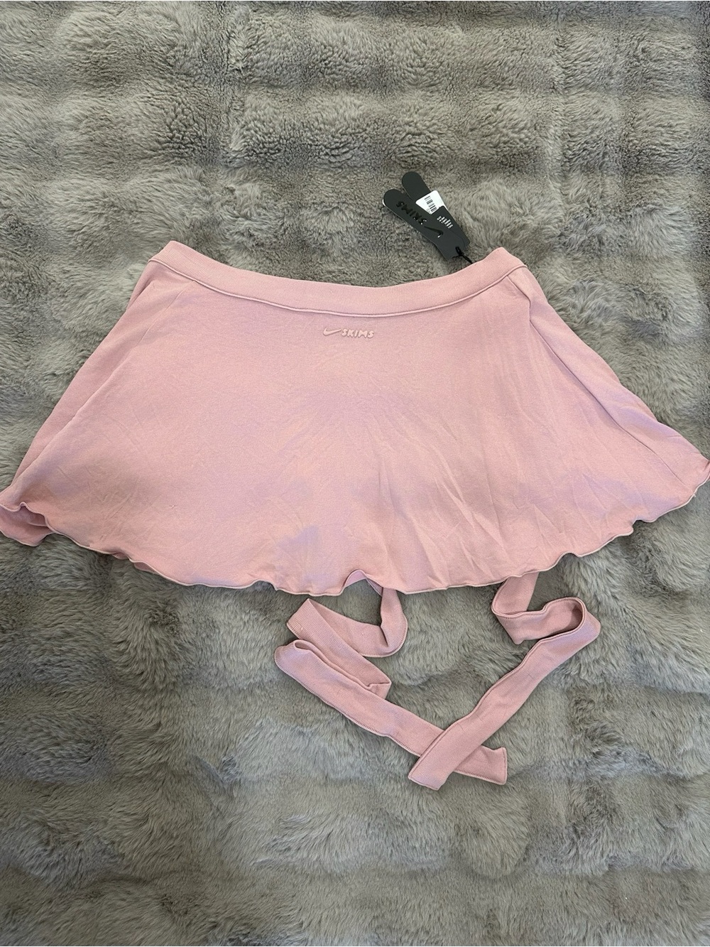NWT NIKE SKIMS Stretch Knit Wrap Skirt Himalayan Size S - Picture 3 of 5